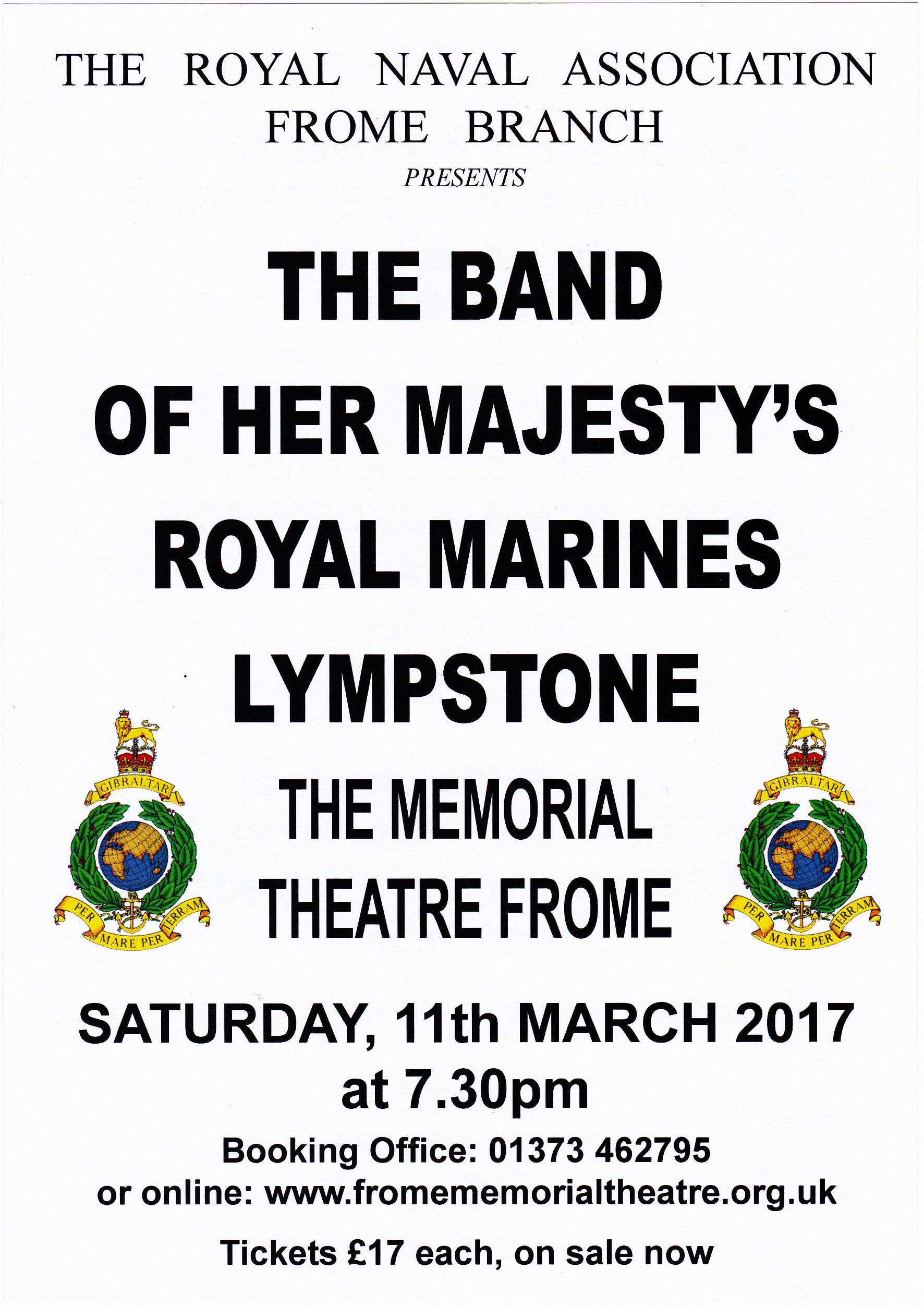 RNA Frome Branch Fundraising Concert by the Royal Marines Band @ Frome Memorial Theatre